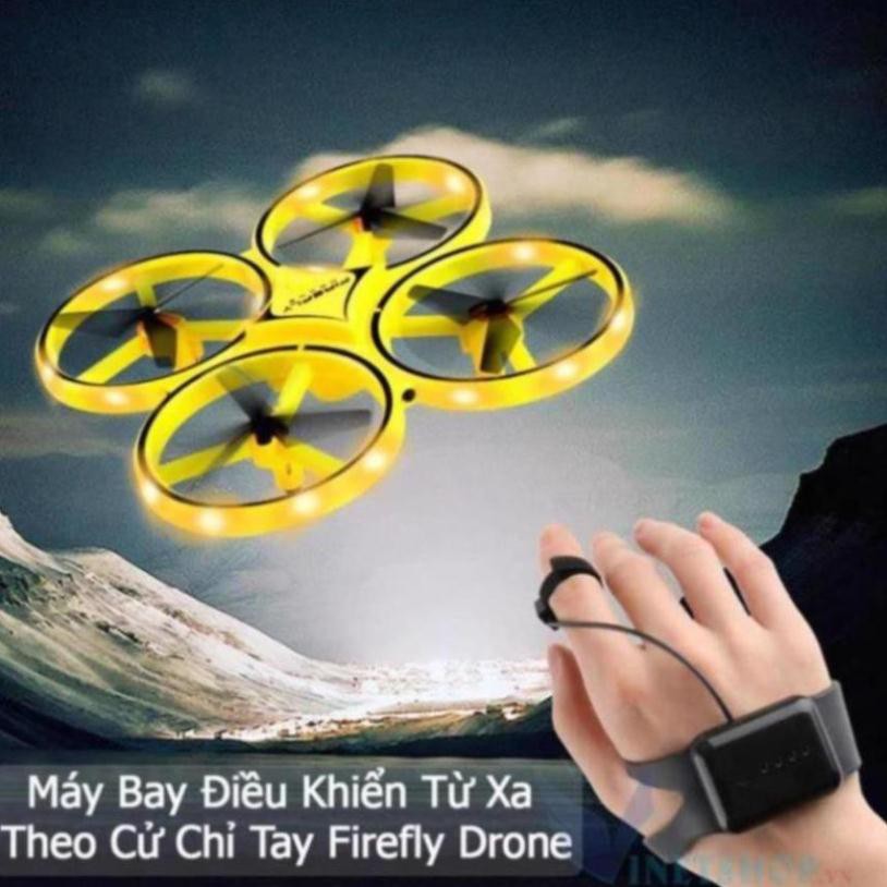 (Xả hàng) Máy bay điều khiển từ xa Con Đom Đóm Dùng Cảm Biến + Cử Chỉ Tay UFO