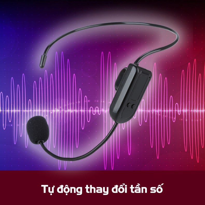 Mic trợ giảng không dây FM cài đầu, Mic đeo tai trợ giảng, micro trợ giảng, âm lượng to