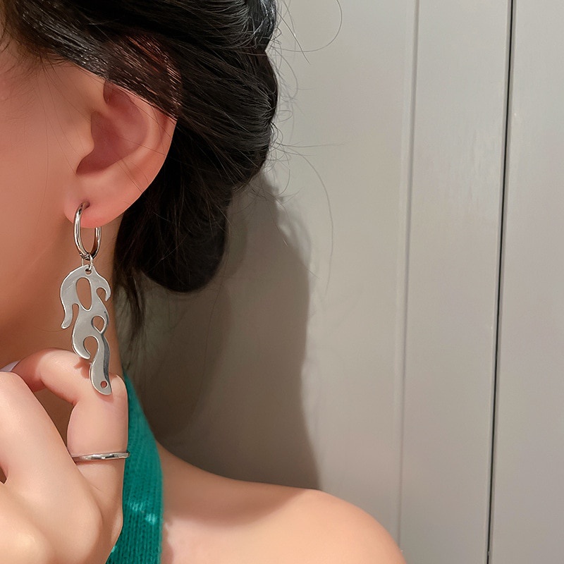 Khuyên Tai Kim Loại Màu Bạc Phong Cách Bohemian Thời Trang Cho Nữ