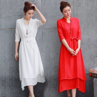 Váy xuông, thắt eo vải cát mềm