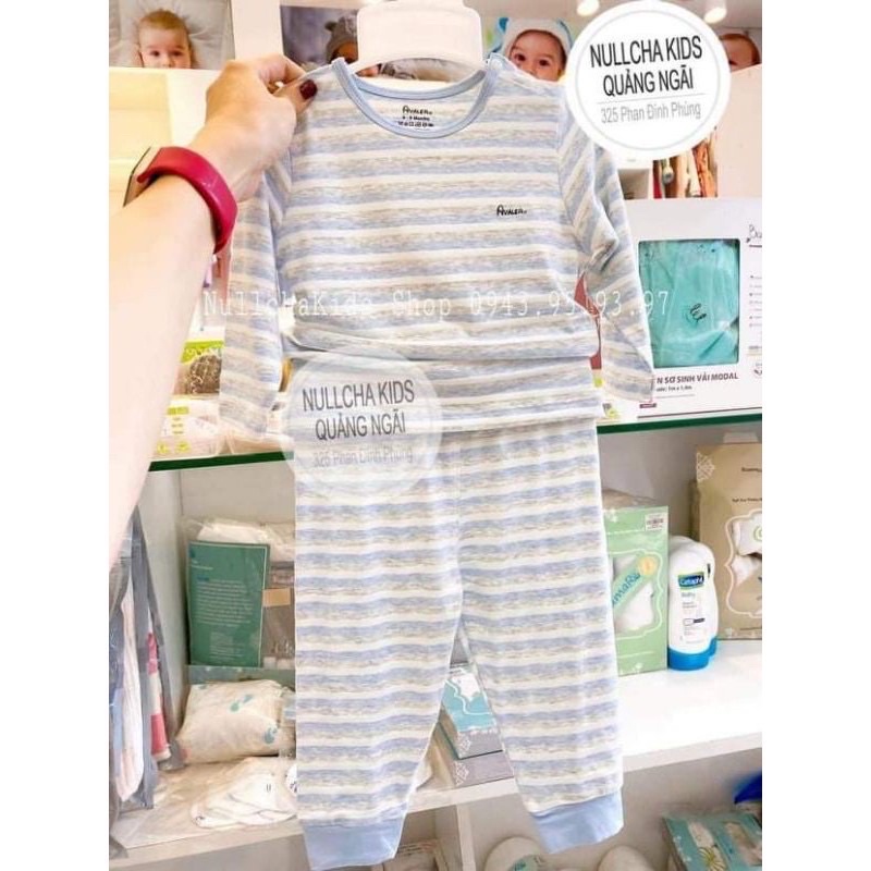 {Hà Nam/ Avaler} Bộ quần áo dài tay cài vai Avaler sợi tre size từ 3-6m đến 2-3y