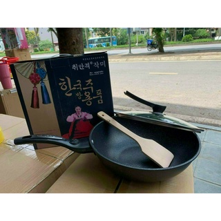 Chảo đá sâu lòng hàn quốc size 32cm có nắp