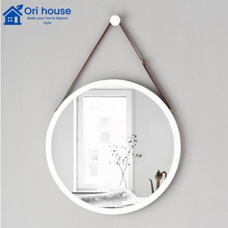 Gương tròn treo tường khung gỗ Hàn Quốc màu Trắng (SIZE 50) - MIRROR CIRCLE