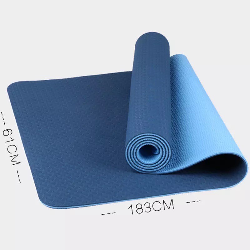 Thảm Tập Yoga Chống Trượt 2 Lớp Dày 6mm Chất Liệu Cao Su Non Cao Cấp YOGA CAT