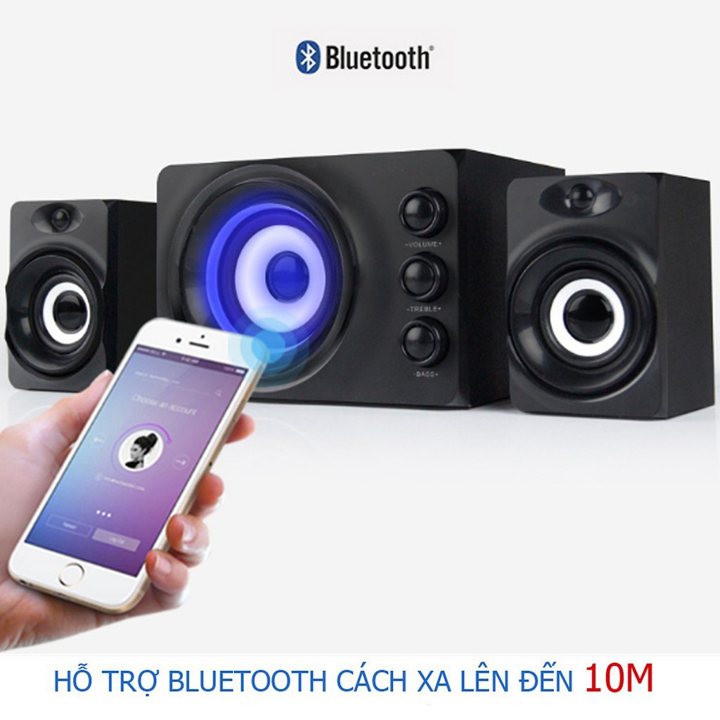 [Hàng Chính Hãng] Loa Vi Tính Gaming Bluetooth SADA D206 + Tặng Tai Nghe Bluetooth Cao Cấp