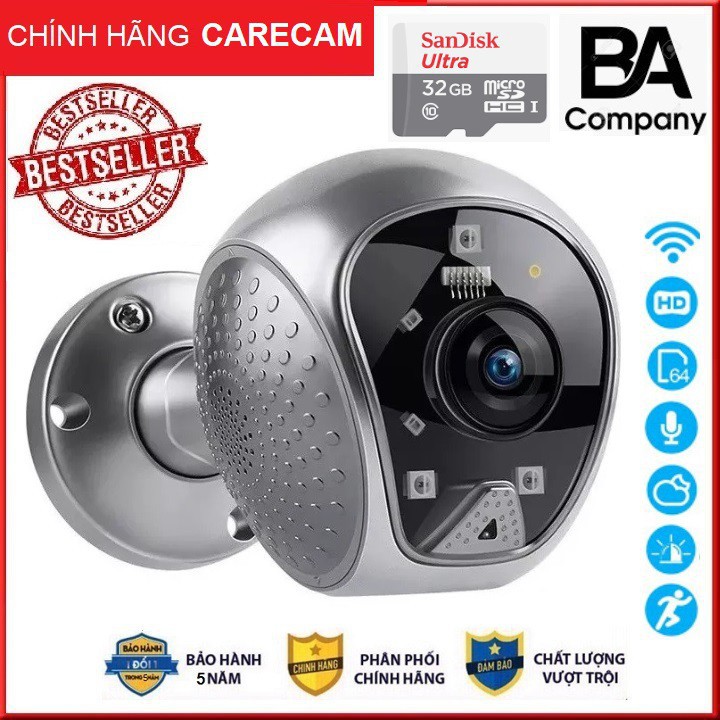 Camera Ngoài Trời Carecam 3.0Mpx Full HD - Thiết Kế Đột Phá Bảo Hành 60 Tháng