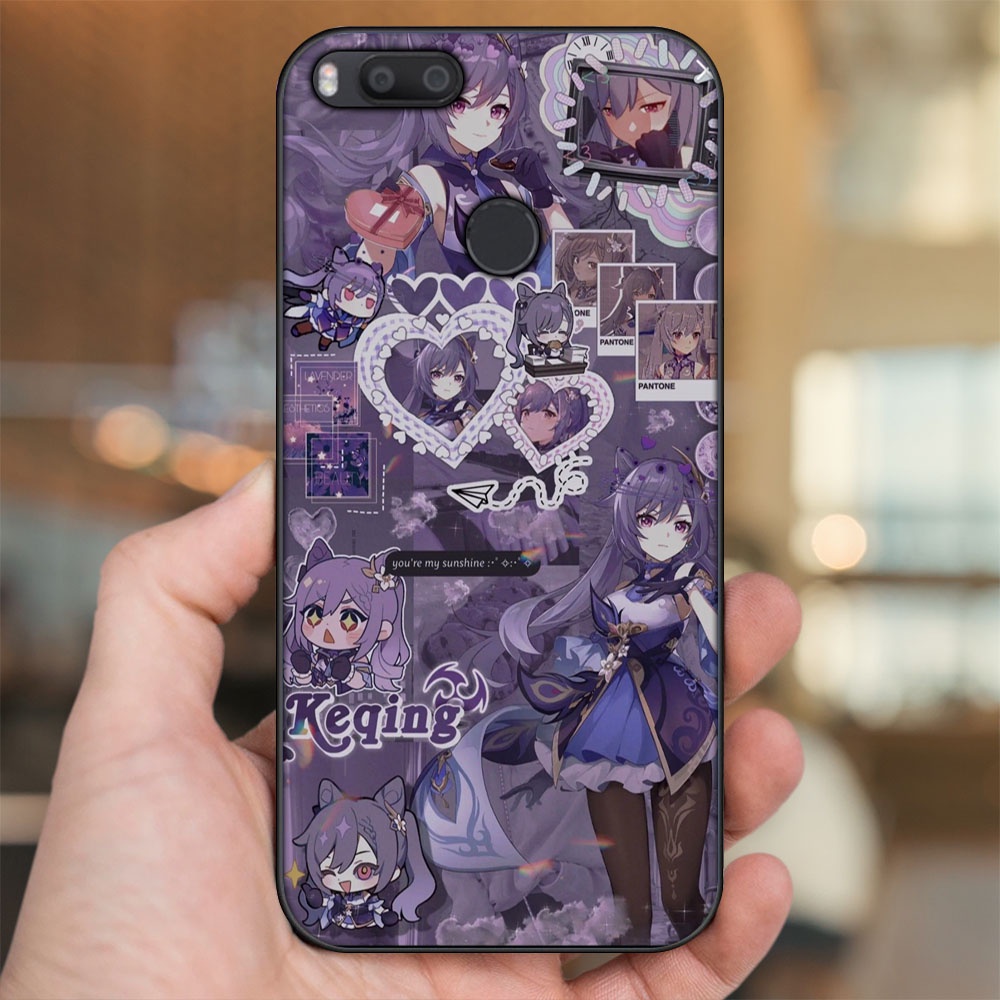 Ốp lưng Xiaomi Mi A1, Mi 5X viền đen in hình Keqing Genshin Impact