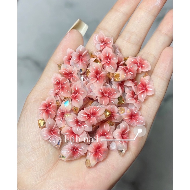 Hoa bột nail | Hoa gắn móng tay | Hoa ly ( set 2 bóng/10 bông )