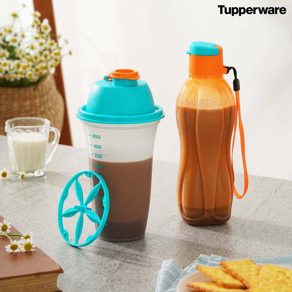 Sét bình nước Tupperware Shake N Go thể tích 500ml - Bình nhựa nguyên sinh cao cấp, an toàn.