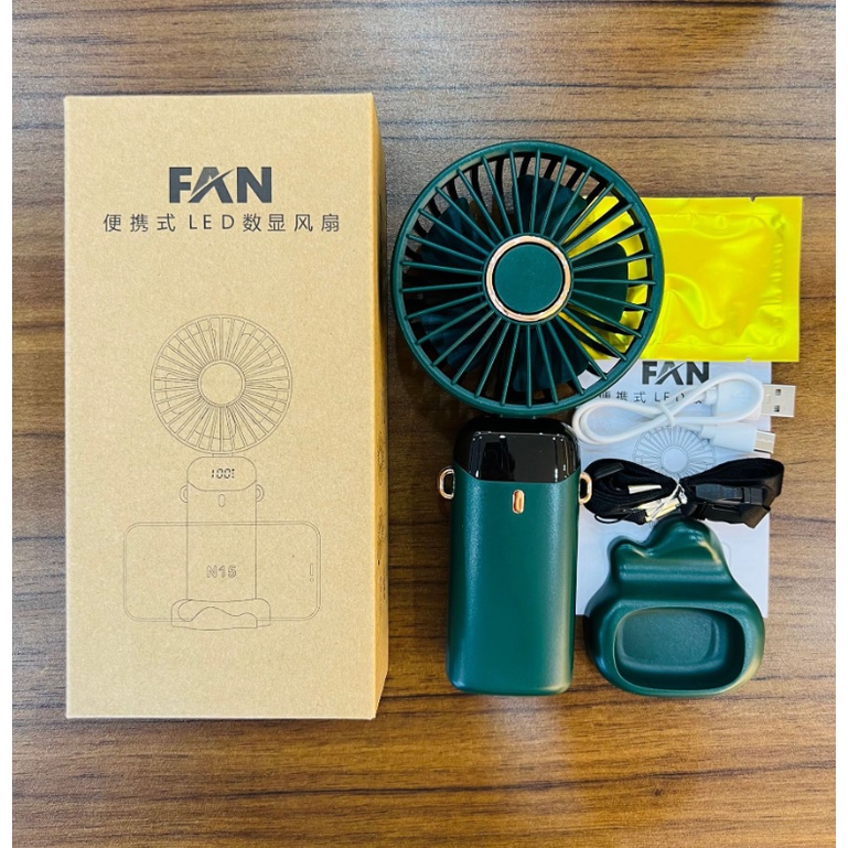 quạt mini tích điện để bàn, đeo cổ và cầm tay N15 pin 4000mah, 5 mức công suất