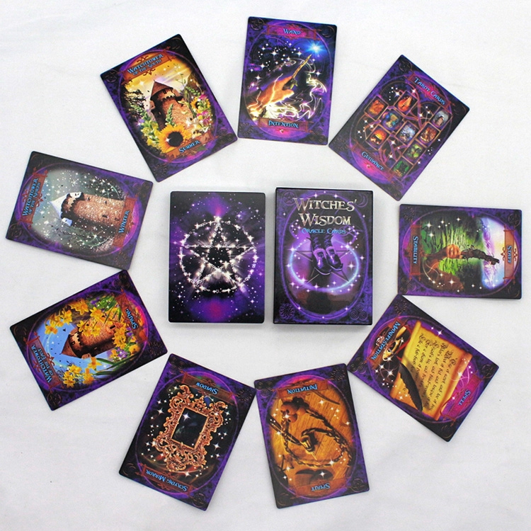 Bộ bài bói Tarot Witches Wisdom Oracle Cards tuyệt đẹp 48 lá kèm hướng dẫn