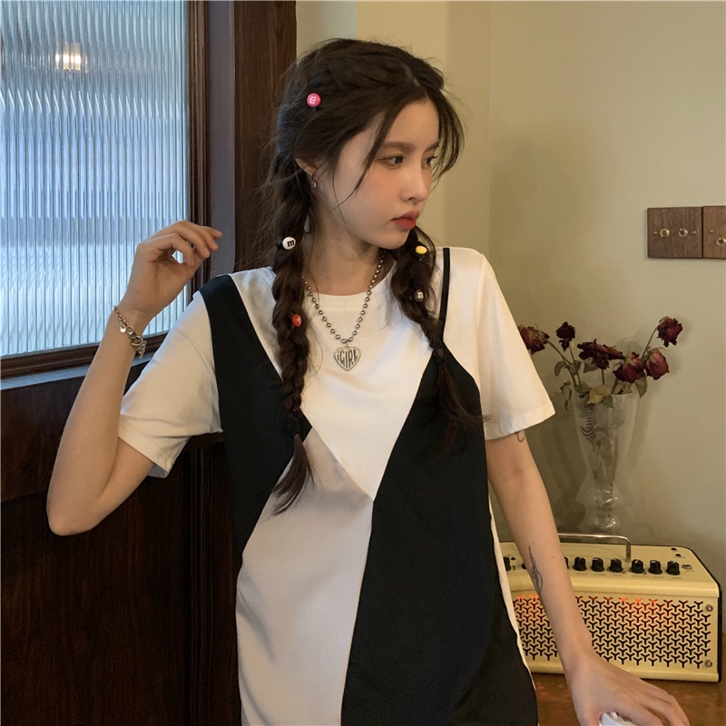 SUXI Áo Thun Tay Ngắn Cổ Tròn Thời Trang Mùa Hè Cho Nữ