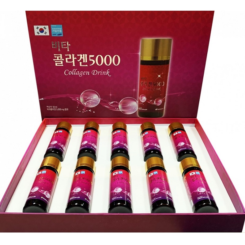 [ Trợ Giá ] Nước Uống Collagen Drink 5000 Wellbiotech Hàn Quốc, Hộp 10 Lọ * 50ml, Giúp Bổ Sung Collagen, Làm Đẹp Da