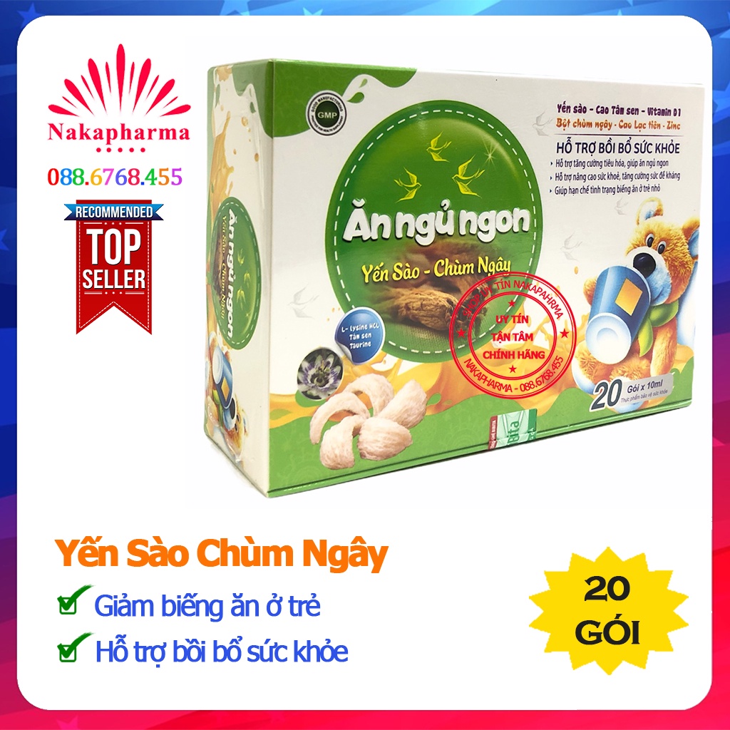 Ăn Ngủ Ngon Yến Sào Chùm Ngây - Hỗ trợ bồi bổ sức khỏe cho trẻ, tăng hấp thu dưỡng chất, tăng sức đề kháng