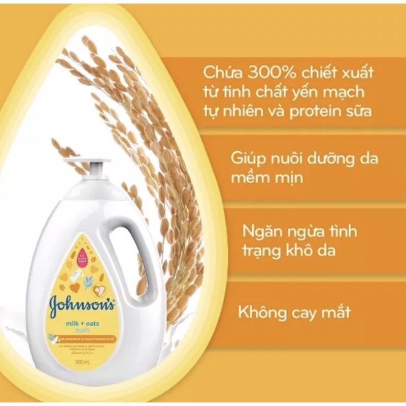 Sữa tắm chứa sữa và gạo Johnson's Milk + Rice bath 1000ml