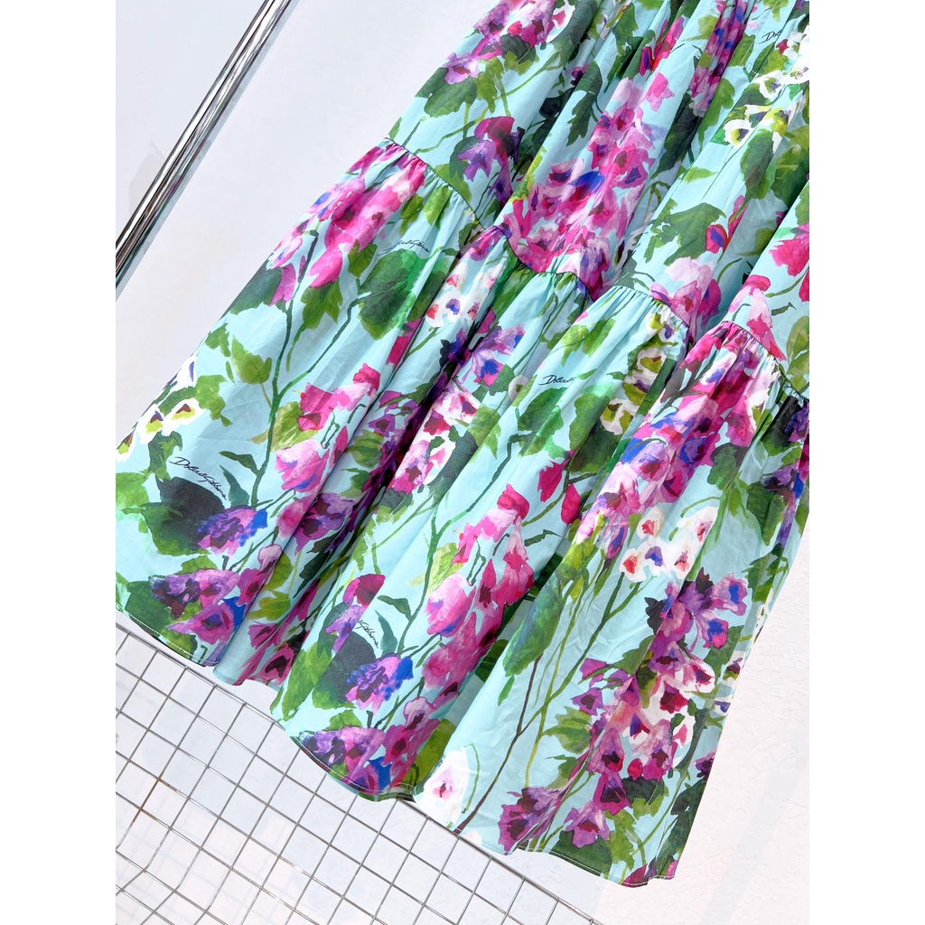 Chân váy hoa nữ thời trang cao cấp Docle & Gabbana thiết kế trẻ trung, điệu đà