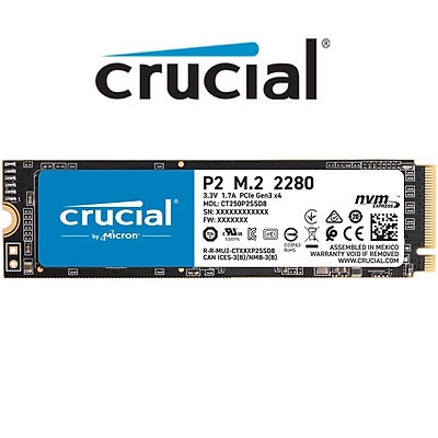 SSD Crucial P2 1TB NVMe 3D-NAND M.2 PCIe Gen3 x4 CT1000P2SSD8