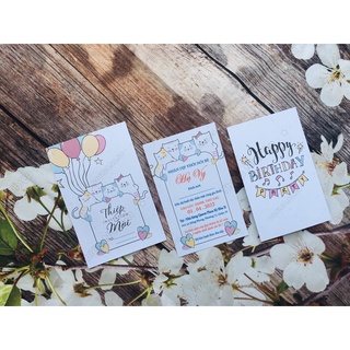 ♥️ Shop Uy Tín ♥️ Thiệp Sinh Nhật - Thiệp Thôi Nôi - Thiệp Đầy Tháng Cho Bé Gái hình mèo con dễ thương 2051F