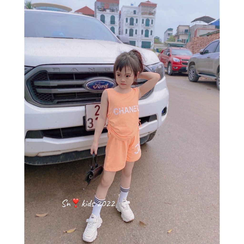 Quần áo bé gái, bộ quần áo sát nách C..N rút 2 bên hông sành điệu cho bé