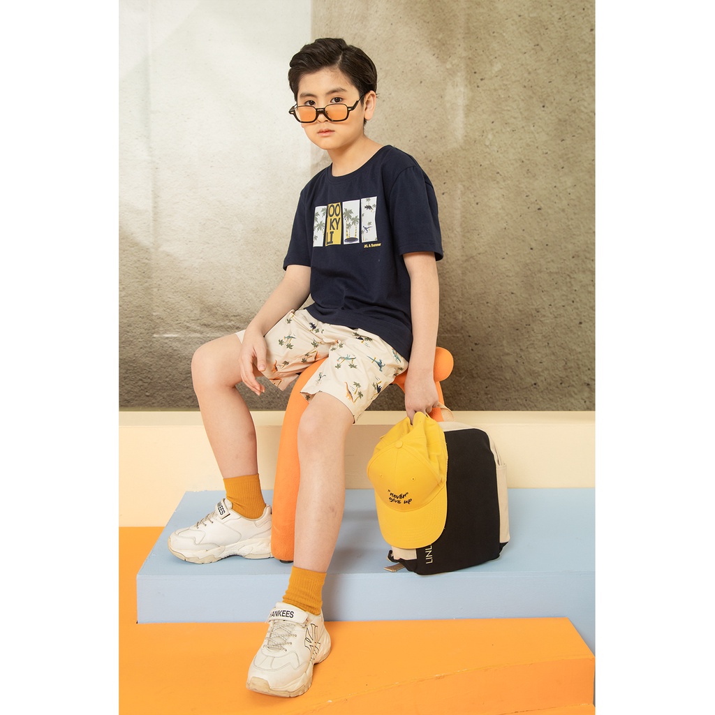 Bộ quần áo thun JOOKYLI bé trai xanh than 94B0524