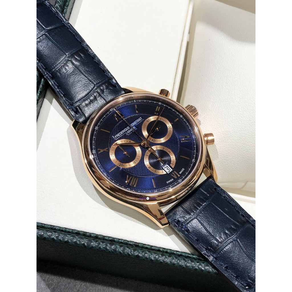 Đồng hồ nam Frederique Constant Chronograph Rose Gold Blue Dial FC-292MNG5B4