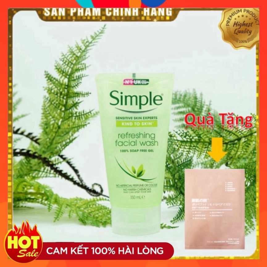 Sữa rửa mặt simple - 150ml Bill 4 date 2023 mới nhất - Chính Hãng