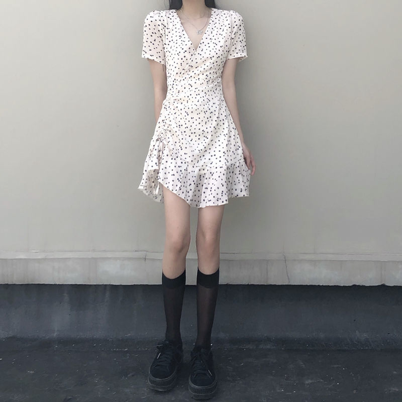 Đầm Nữ Lưng Cao Hoạ Tiết Hoa Phong Cách Vintage