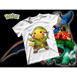 Áo thun Cotton Unisex - Anime - Pókemon - Hiệp sĩ rừng xanh pikachu