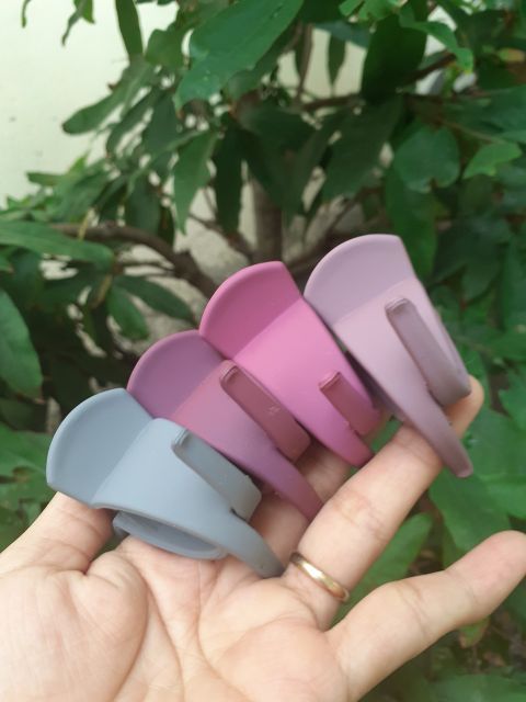 Kẹp tóc 2 răng nhám màu mờ