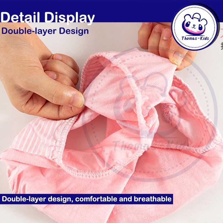 Bộ 5 Quần Lót Cotton Không Đường May Co Giãn Tốt In Họa Tiết Kỳ Lân Dễ Thương Cho Bé Gái Từ 3-12 Tuổi