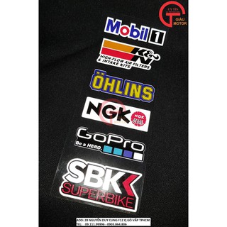 TẤM TEM PHẢN QUANG CHỮ MOBIL1, KN, OHLINS …..DÁN TRANG TRÍ MỌI VỊ TRÍ XE