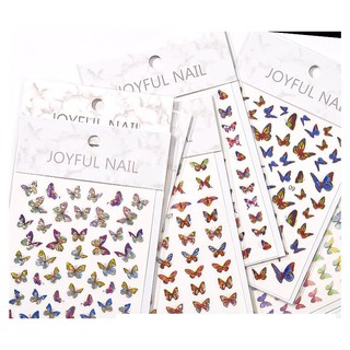 Sticker dán móng nail bướm lấp lánh rainbow 1020