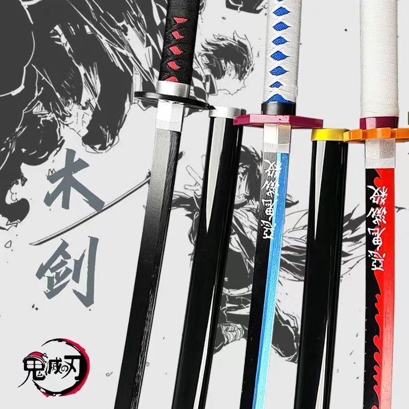 ( Lưỡi Gỗ Dài 1 Mét ) Đạo cụ Cosplay mô hình kiếm gỗ katana, zenitsu,kimetsu no yaiba, zoro roronoa onepiece