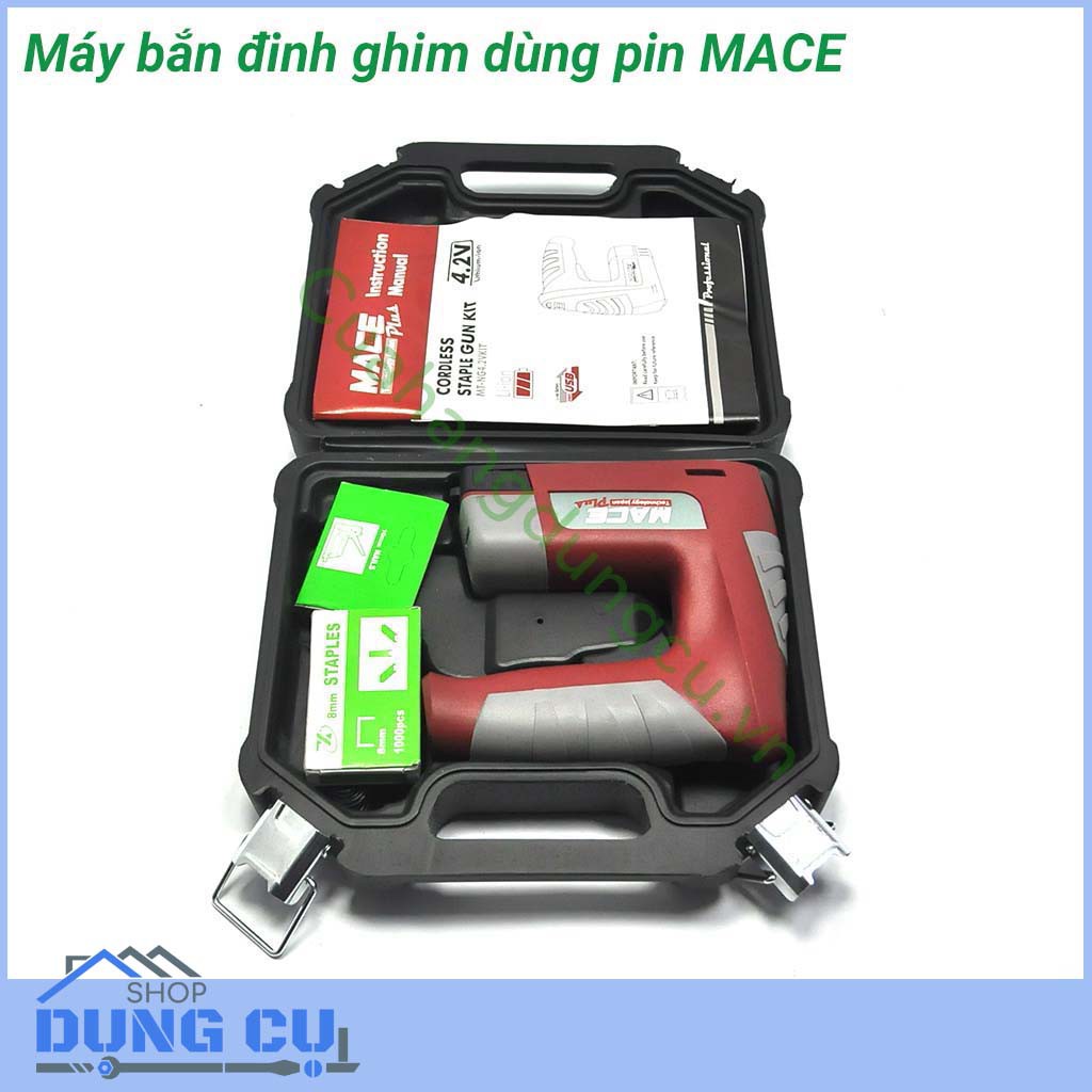 Máy bắn đinh ghim dùng pin MACE PLUS
