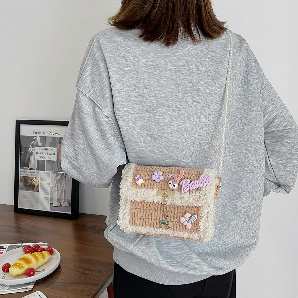 Túi len tự đan trang trí charm dễ thương, túi đeo chéo handmade tự đan - Có video hướng dẫn DIY506