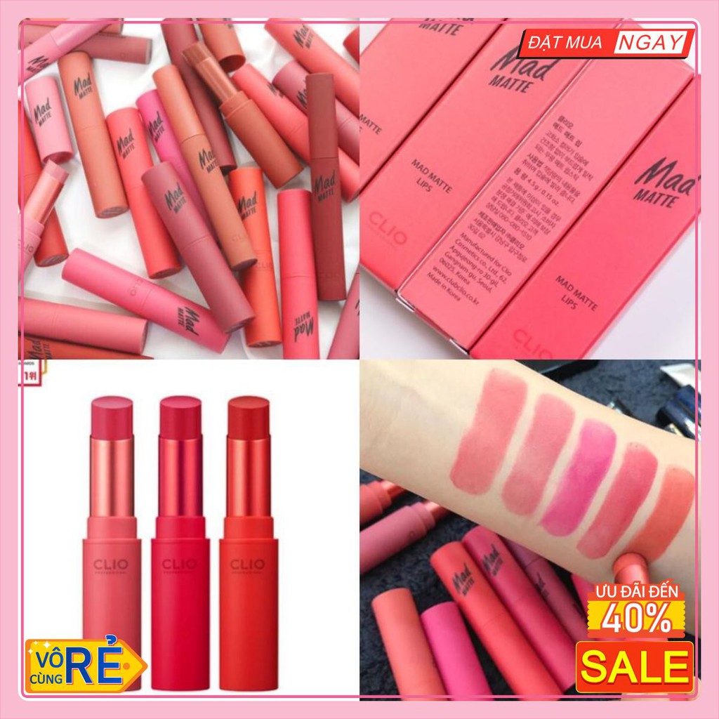 Son Thỏi Lì CLIO MAD MATTE (Có Bill )