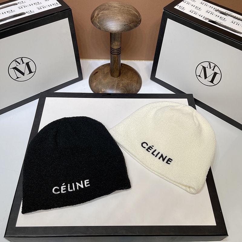 Dfd Mũ Len Dệt Kim Màu Trơn In Chữ celine celine Thời Trang Thu Đông