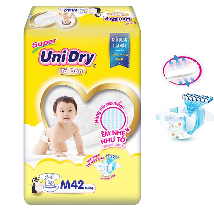 Mẫu Mới _Tã Dán Siêu Thấm Unidry S48 từ 3-7kg