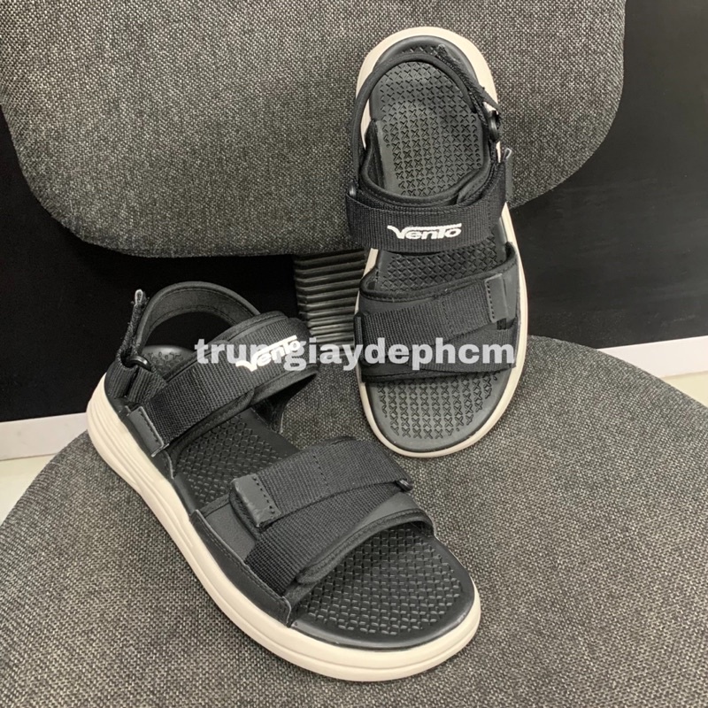 Giày Sandal Letas Nam Nữ - D712B Đen