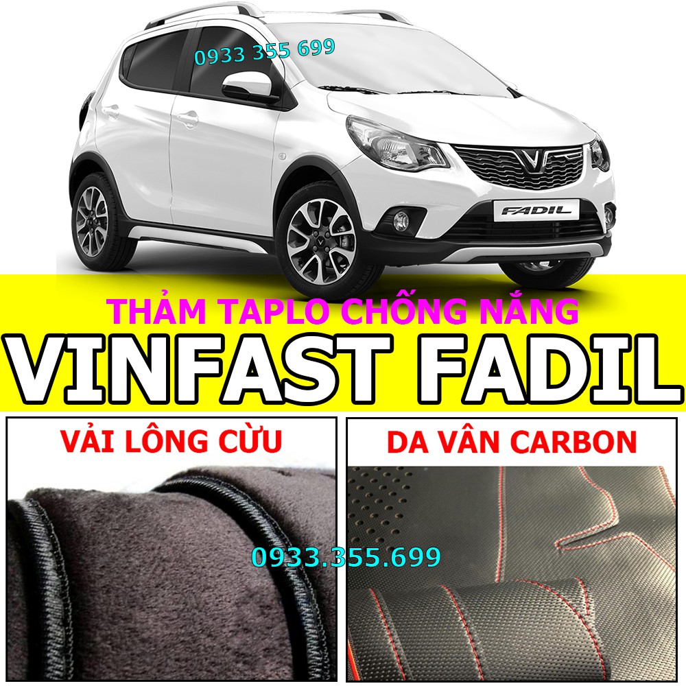 Thảm Taplo VINFAST FADIL bằng Nhung lông Cừu hoặc Da vân Carbon, Da vân Gỗ 2019 2020 2021 2022