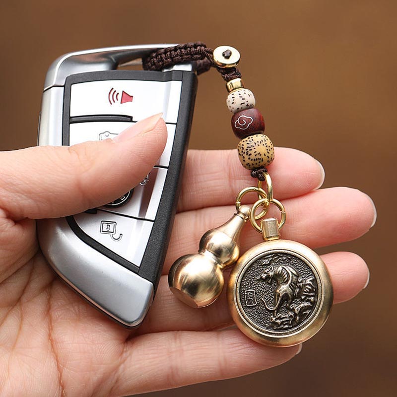 Móc Chìa Khóa Ô Tô Xe Máy 12 Con Giáp Phong Thủy Tài Lộc Phú Quý – Dây Dù VERSION 1 CarZone