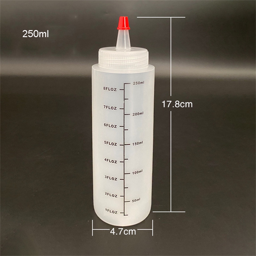 Chai Nhựa Đựng Nước Sốt 120 / 250 / 350 / 450ml Có Thang Đo Chống Rò Rỉ Cho Nhà Bếp