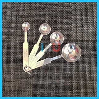 HCM - Bộ 4 muổng đong đường bột, thìa đong inox đong nguyên vật liệu