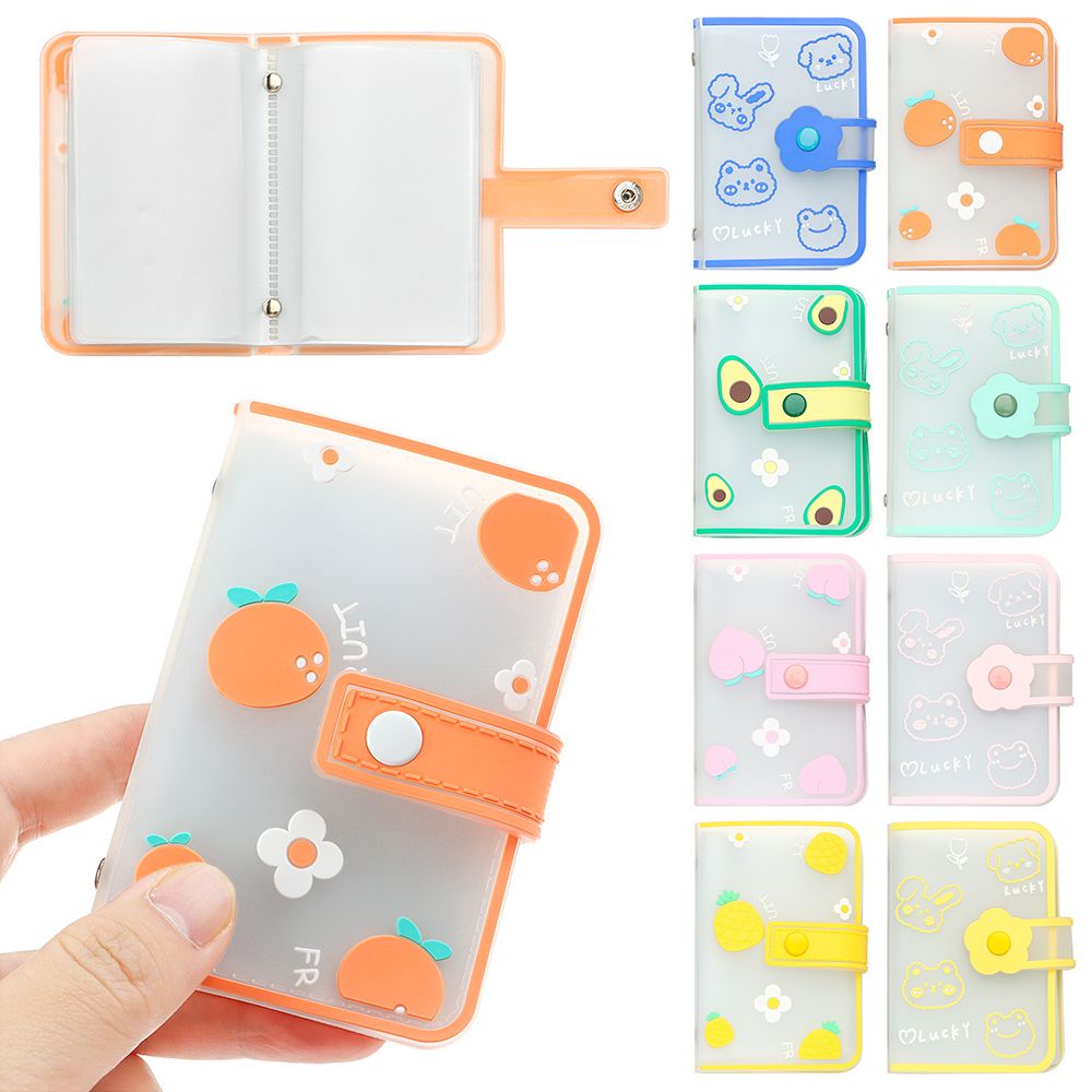 Album nhỏ có 20 ngăn túi đựng ảnh/ thẻ in hình trái cây nhiều màu tùy chọn