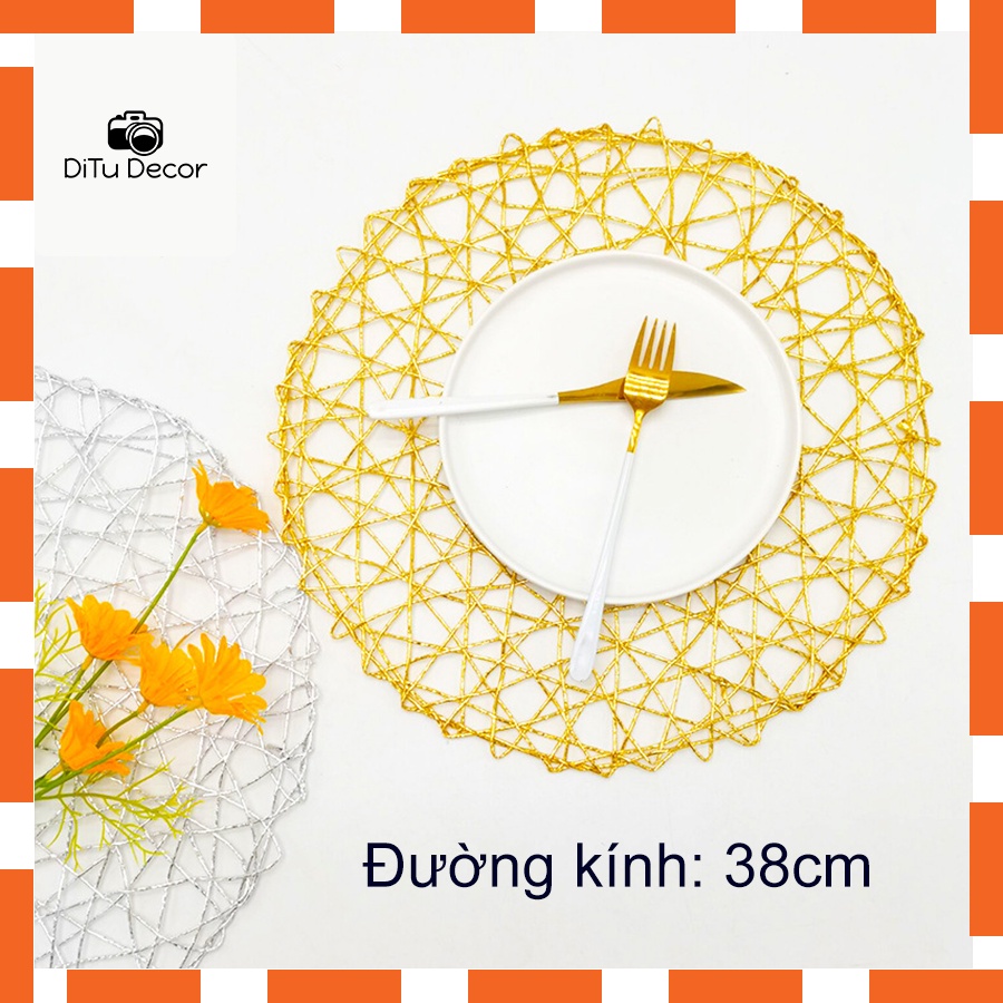 Thảm lưới tròn dệt ngẫu nhiên - Thảm trang trí chụp ảnh - DiTu Decor