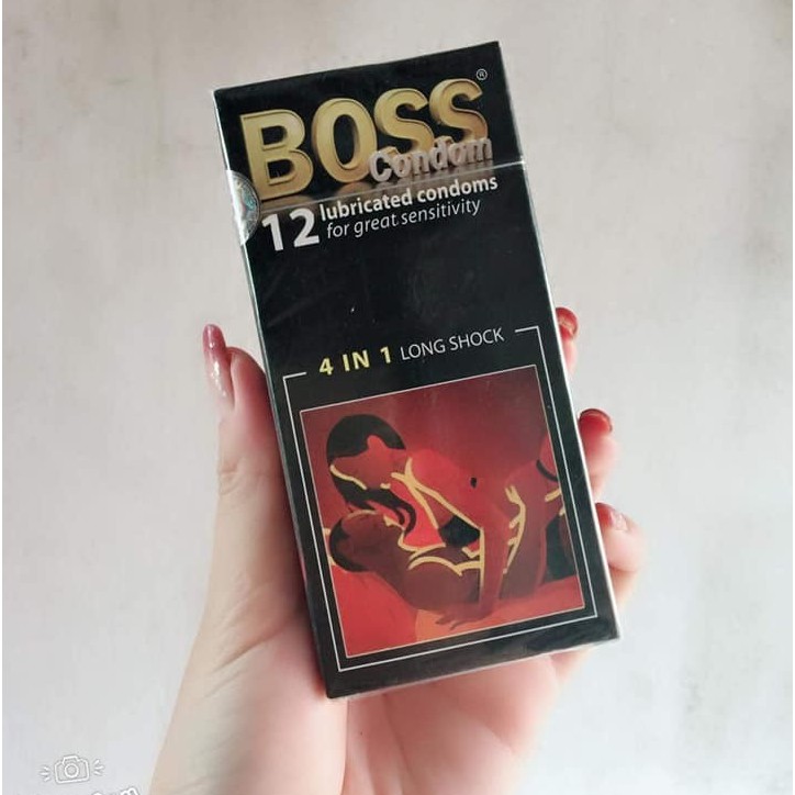 ⚡CHÍNH HÃNG ⚡Bao Cao Su Boss 4 in 1 Gân Gai Kéo Dài - Hộp 12 Chiếc