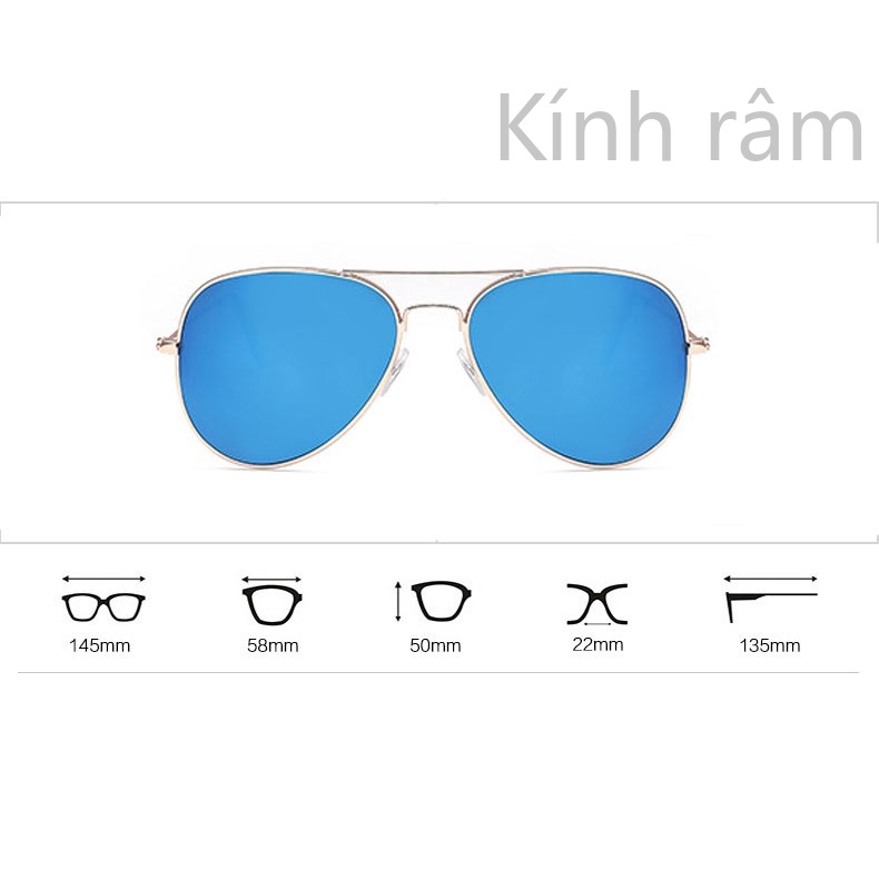 Kính mát phân cực phong cách phi công cá tính cho nam