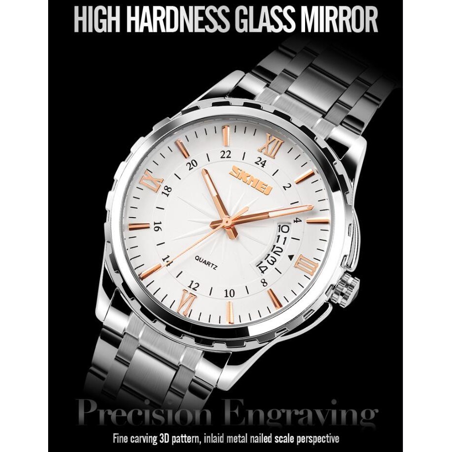 (Hộp Đầy Đủ) Đồng Hồ Nam Chống Nước Skmei 9069 Có Lịch Ngày Dây Thép Không Gỉ Cao Cấp + Pin Dự Phòng Cao Cấp | BigBuy360 - bigbuy360.vn