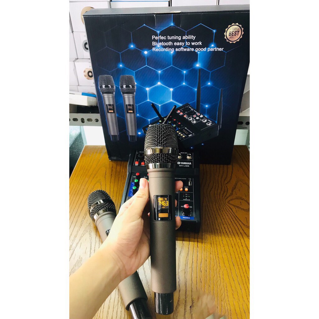 [TẶNG 2 MIC KHÔNG DÂY] Bàn Mixer G4 Bluetooth tạo vang tốt - thu âm, hát karaoke, livestream, youtuber -âm thanh sắc nét