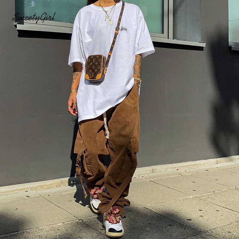 Quần ống rộng Lưng Thấp Màu Trơn Thời Trang 2022 Dành Cho Nữ